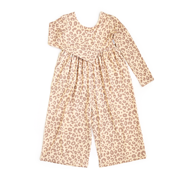 Amari Leopard WIDE LEG ROMPER Bamboo Kids Clothing Outfit