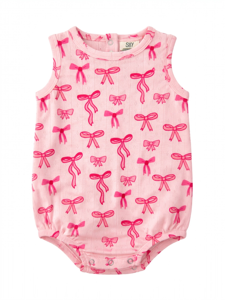 Pink Bows / Organic Pointelle Dune Bubble