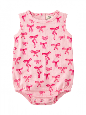 Pink Bows / Organic Pointelle Dune Bubble