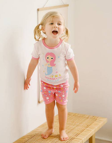 Mermaid Pink Short Sleeve Pajama Set