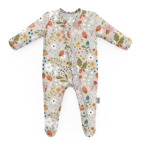 STRAWBERRY FIELDS FOOTED JAMMIES