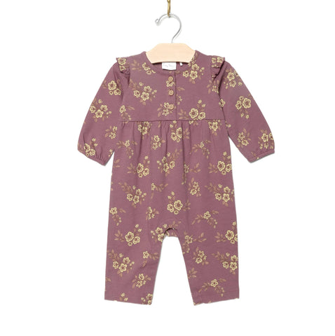 Flutter Sleeve Romper- Orchid Blooms