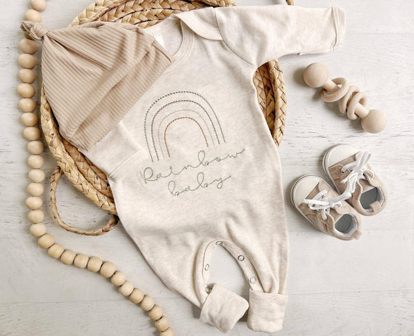 Neutral Tone Boho Rainbow Baby Outfit - Sweet Muted Rainbow