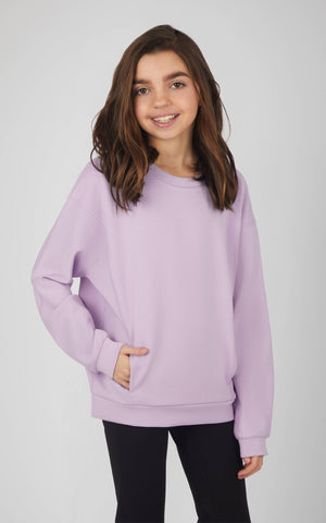 Girls Soft Scuba Avalon Crew Neck Everyday Sweatshirt