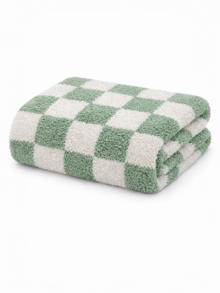 Phufy® Bliss Checkerboard Blanket, Sage