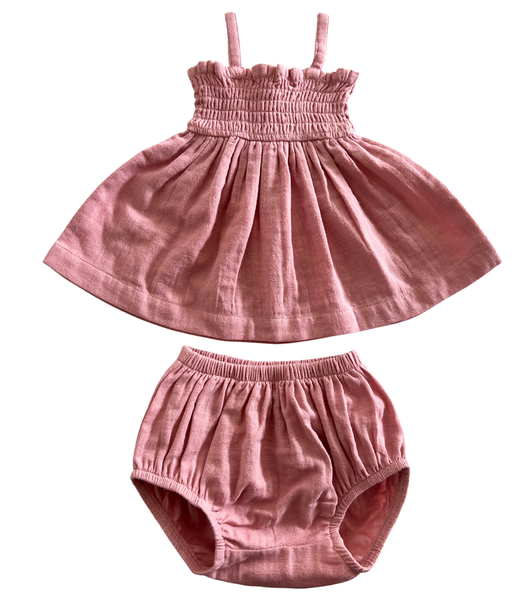 Rosy / Organic Smocked Set