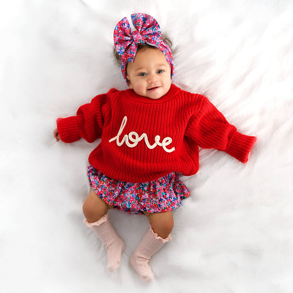 Love Red SWEATER Valentines Baby Toddler Kids Clothing Top