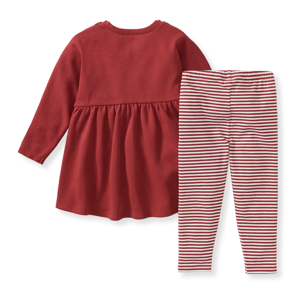 Brick Thermal Organic Girl Tunic & Pants Set