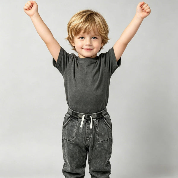 Dark Wash Charcoal Gray Joggers