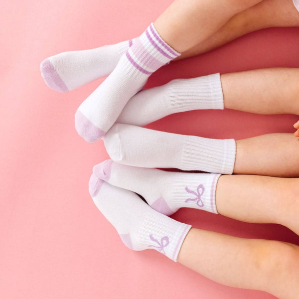 Crew Socks 3-Pack - White/Purple