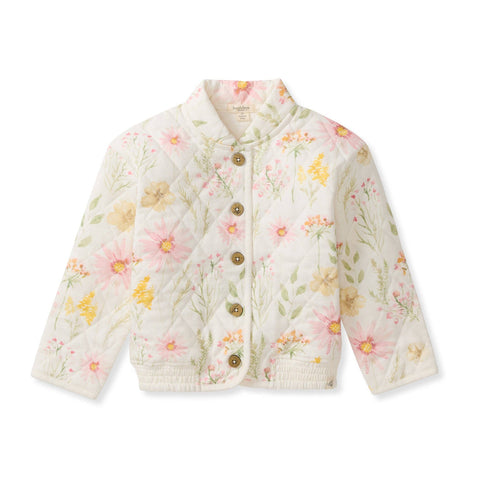 Wild Floral Eggshell Quilted Jacket
