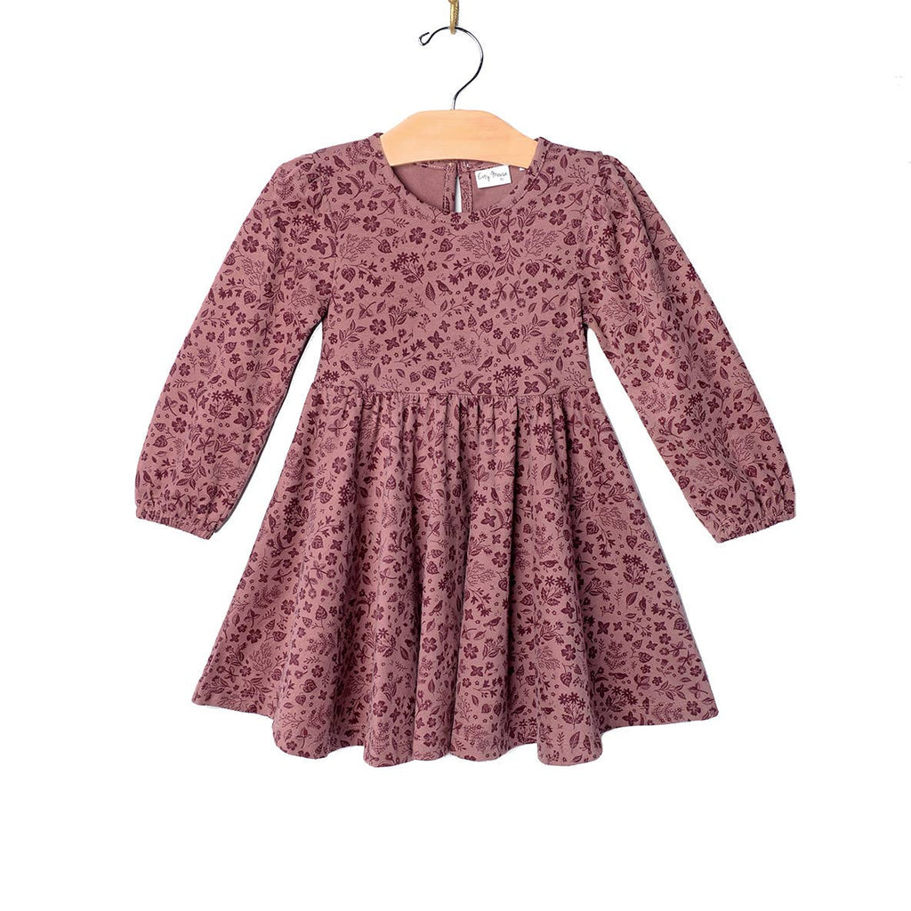 Twirl Dress- Fall Plum Birds