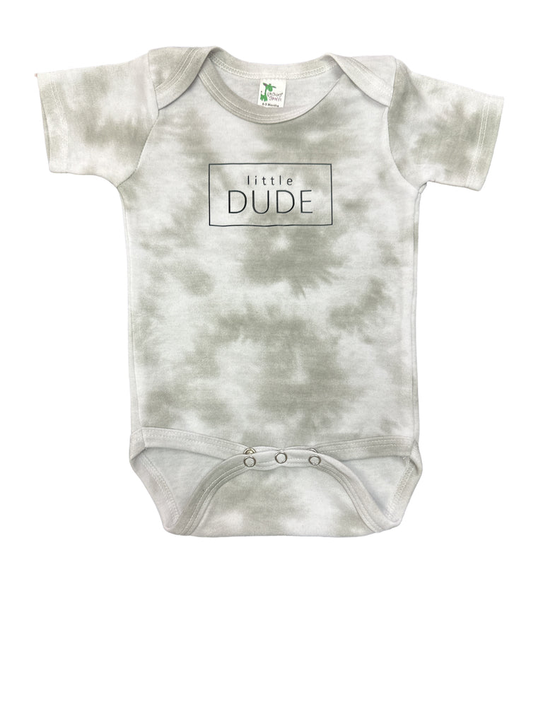 Little Dude • grey tie dye bodysuit