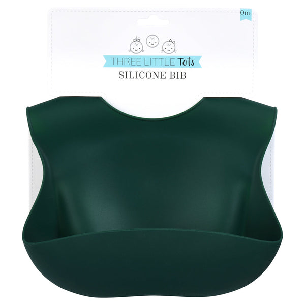 Forrest Green Silicone Bib with Crumb Catcher