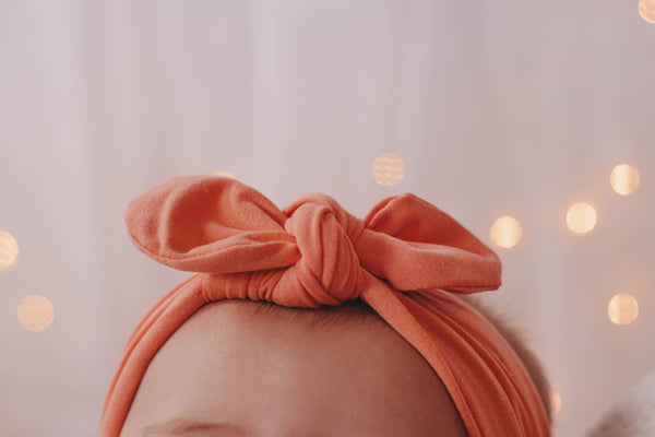 Knot bow headband -  Peach Tones