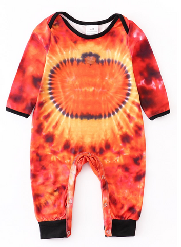 Tie Dye Pumpkin Romper