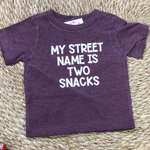My Street Name is Two Snacks Infant/Toddler tee