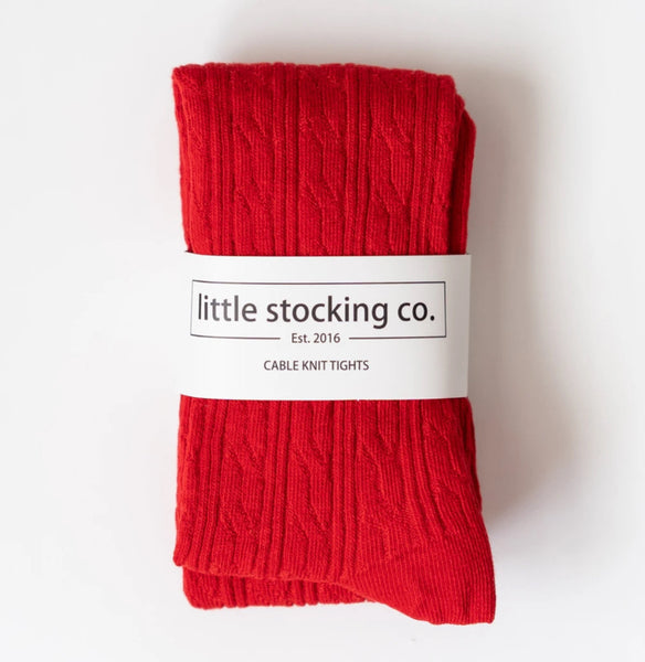 Red Cable Knit Tights