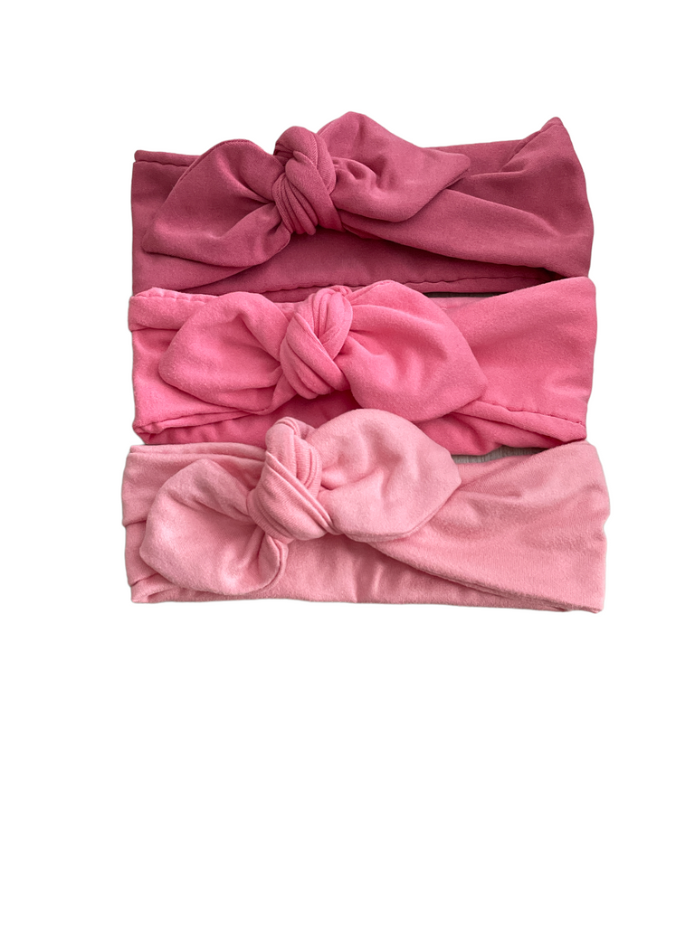 Knot bow headband - pink tones