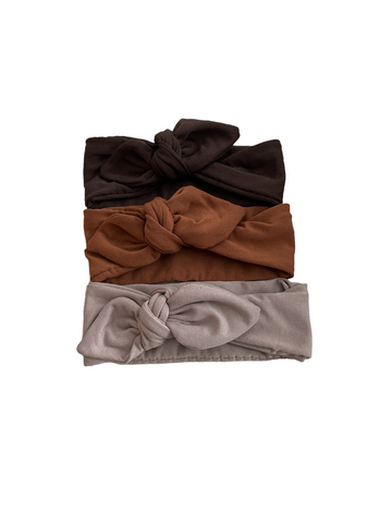Knot bow headband - brown tones
