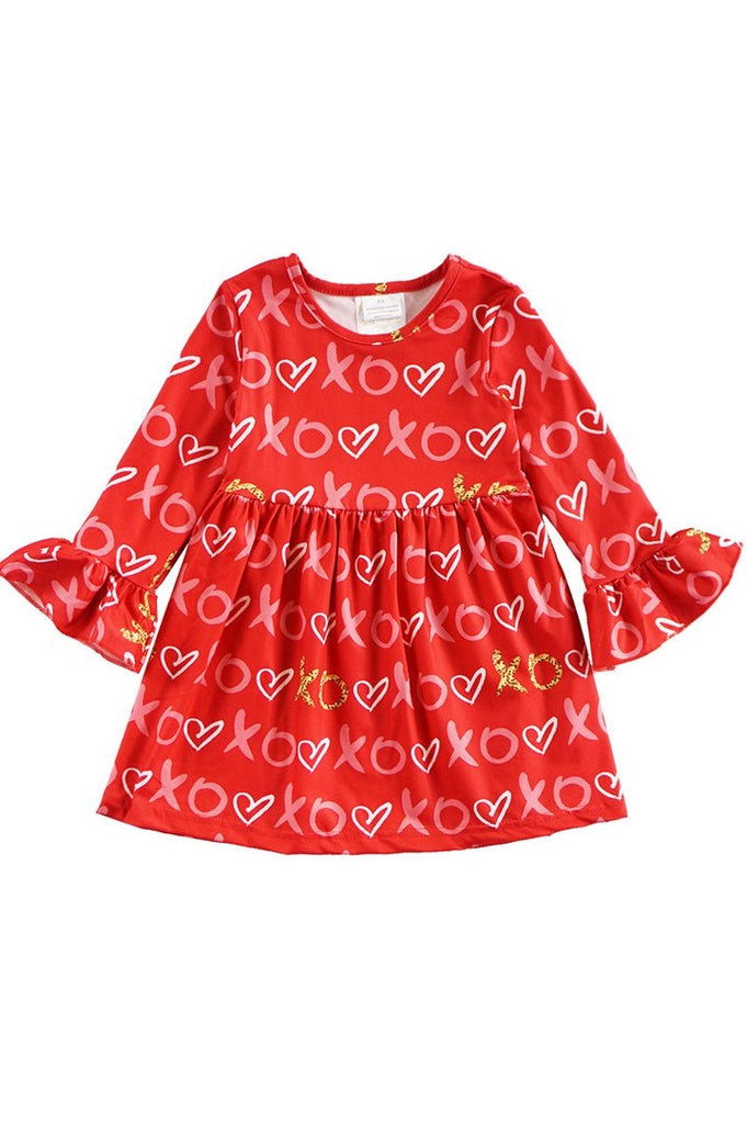 Xoxo Valentine’s Flutter Sleeve Dress