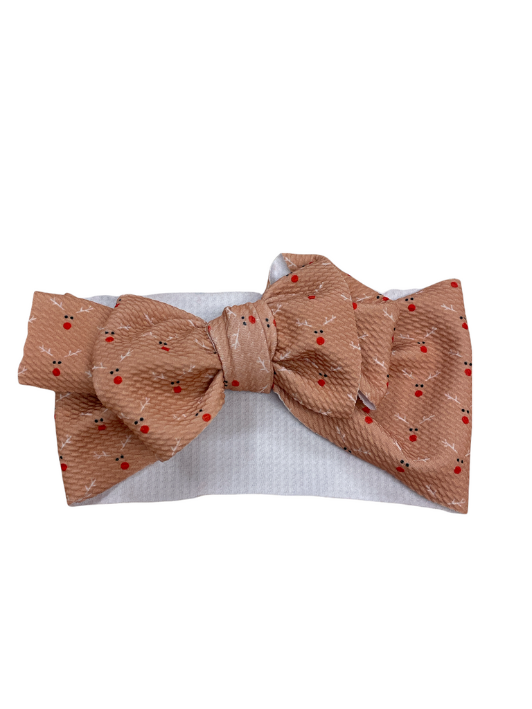 Messy Bow Headwrap -  Christmas - Rudolph