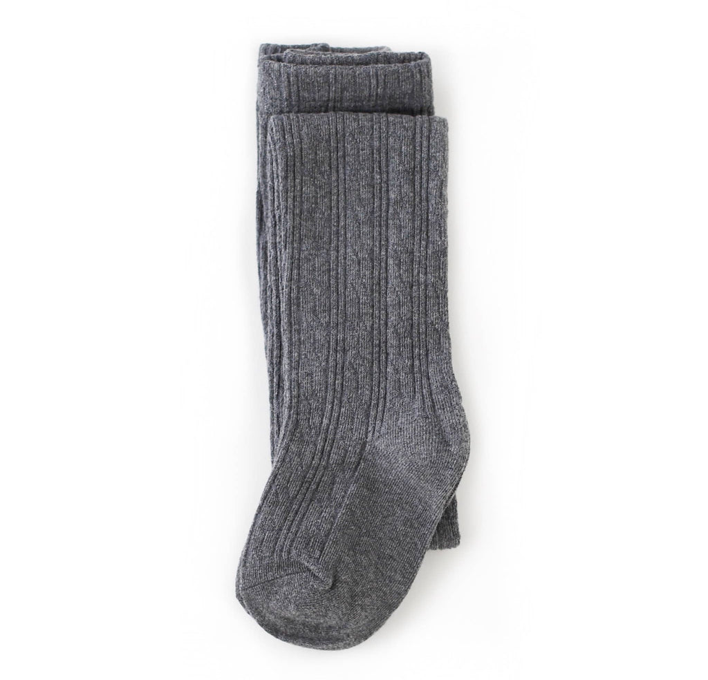 Charcoal Grey Cable Knit Tights