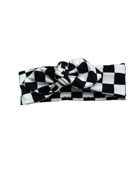 Knot bow headband - Checkered