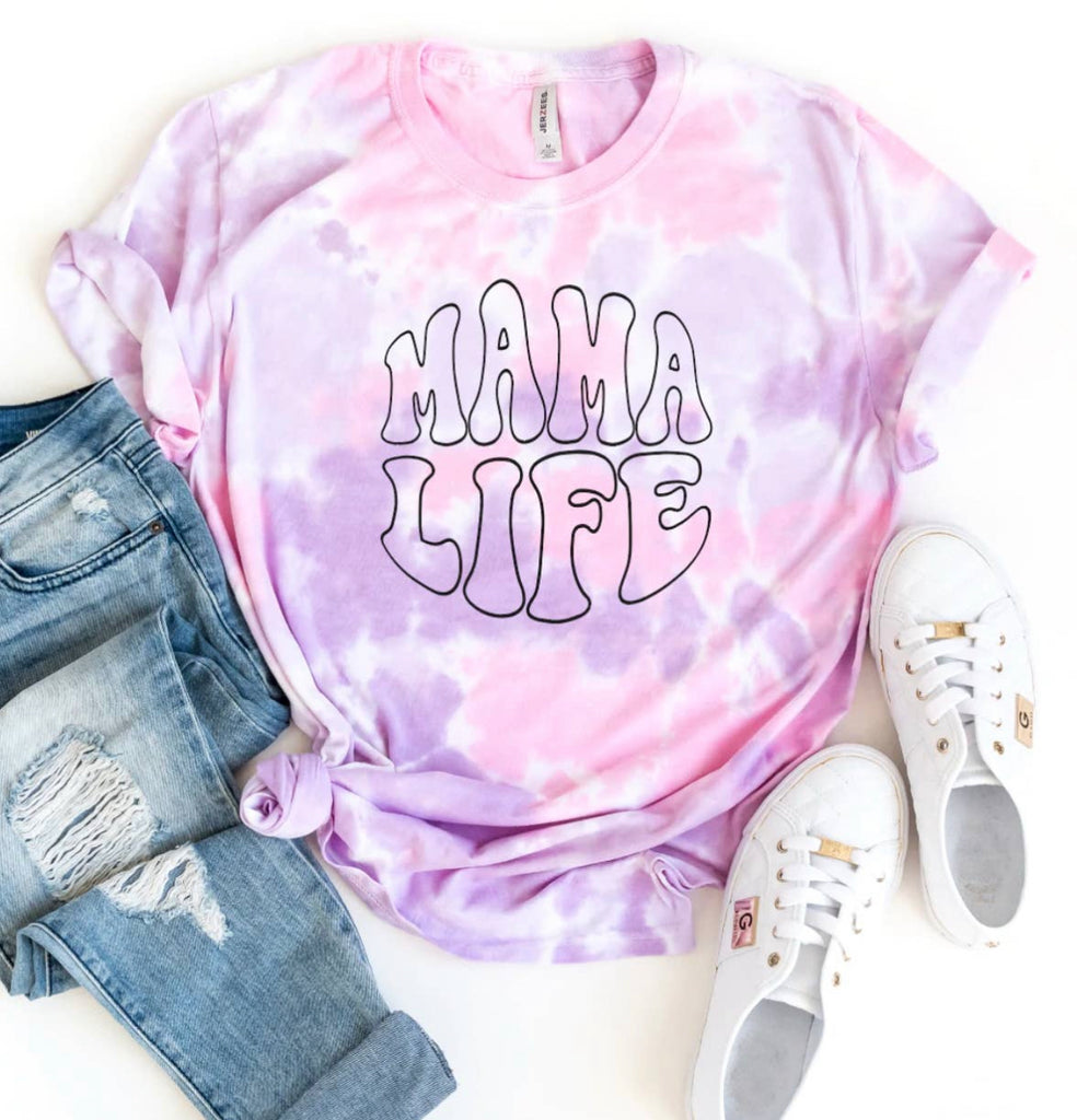 Mama Life • Cotton Candy Tye Dye •Adult• Graphic Tee